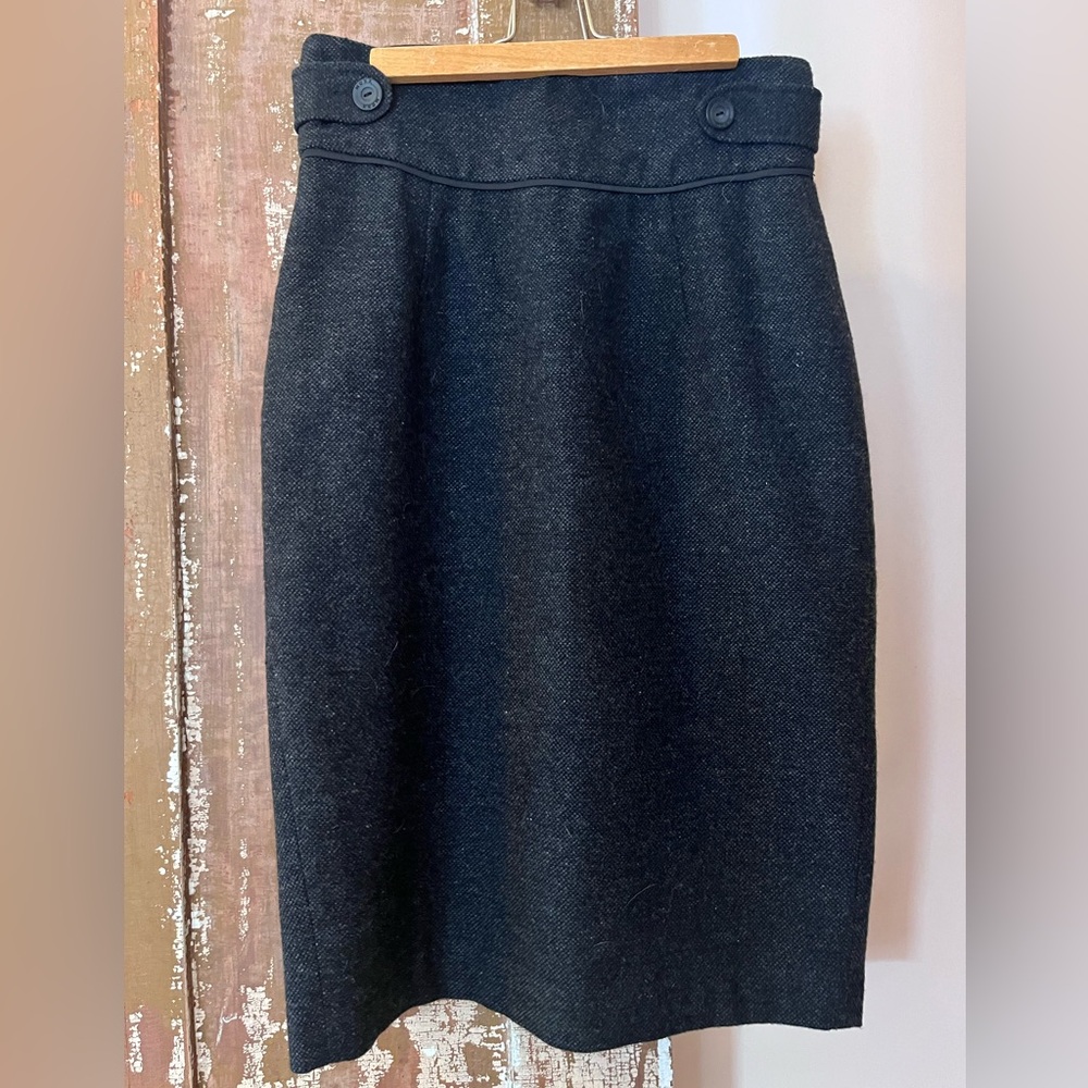 Mexx Classic Black & Grey Wool Pencil Skirt